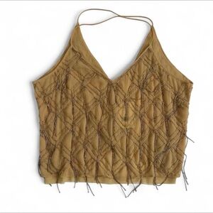 Free People Gold Camisole with Beaded Design
